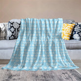 Aperturee - Aperturee Personalized Pet Blanket with Custom Name and Paw Prints Light Blue Cozy Throw for Dogs and Cats Pet Lover Gift